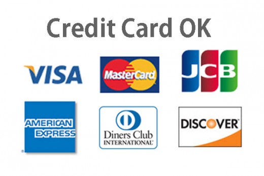 VISA・MasterCard・JCB・AmericanExpress・Diners・DISCOVER